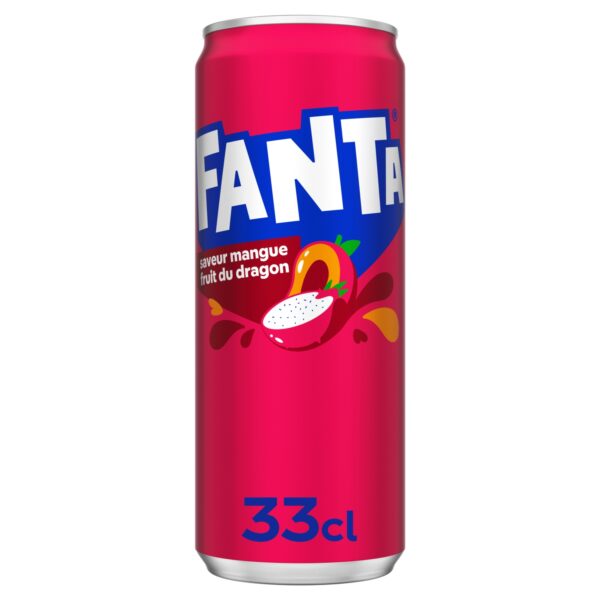 Fanta Mangue & Fruit du Dragon 33 cl - Boisson Gazeuse Saveur Mangue & Fruit du Dragon